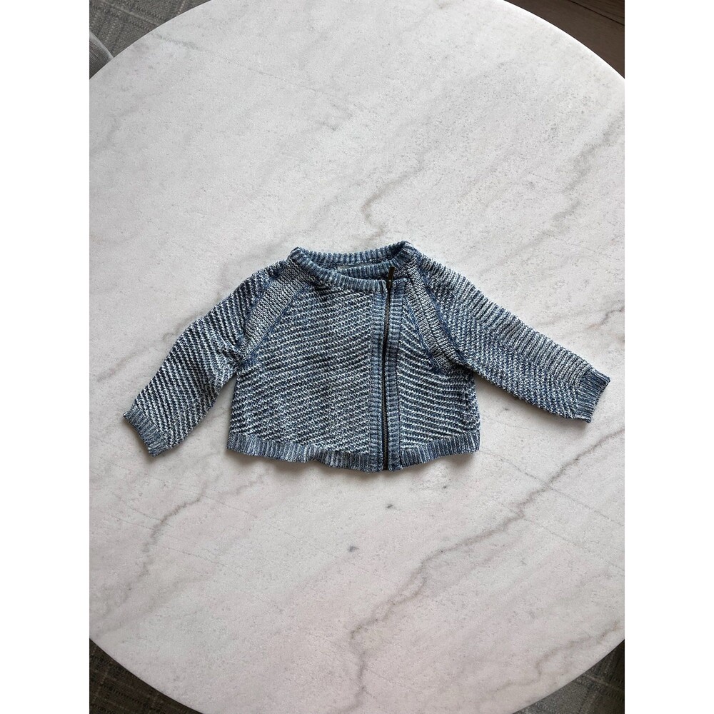 Genuine Kids by OshKosh Baby Sweater 18M Blue Knit Zip-Up